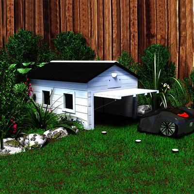 Caseta Robot cortacesped my robot home plus blanca y gris